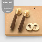 Silent Split-Handle Walnut Interior Door Lock (Keys Included)