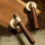 Silent Split-Handle Walnut Interior Door Lock (Keys Included)