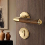 Silent Split-Handle Walnut Interior Door Lock (Keys Included)