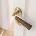 Silent Split-Handle Walnut Interior Door Lock (Keys Included)