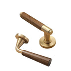 Silent Split-Handle Walnut Interior Door Lock (Keys Included)