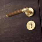 Silent Split-Handle Walnut Interior Door Lock (Keys Included)