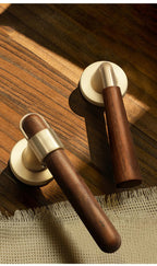 Silent Split-Handle Walnut Interior Door Lock (Keys Included)