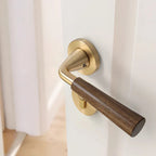 Silent Split-Handle Walnut Interior Door Lock (Keys Included)