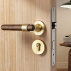 Silent Split-Handle Walnut Interior Door Lock (Keys Included)