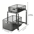 Smooth Sliding 2-Tier Steel Pull-Out Cabinet Organizer