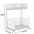 Smooth Sliding 2-Tier Steel Pull-Out Cabinet Organizer