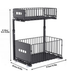 Smooth Sliding 2-Tier Steel Pull-Out Cabinet Organizer