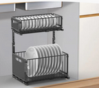 Smooth Sliding 2-Tier Steel Pull-Out Cabinet Organizer