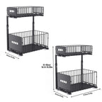 Smooth Sliding 2-Tier Steel Pull-Out Cabinet Organizer