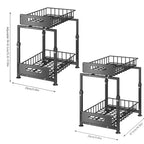 Smooth Sliding 2-Tier Steel Pull-Out Cabinet Organizer