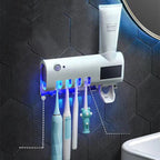 Solar-Powered UV Automatic Toothbrush Sanitizer & Dispenser