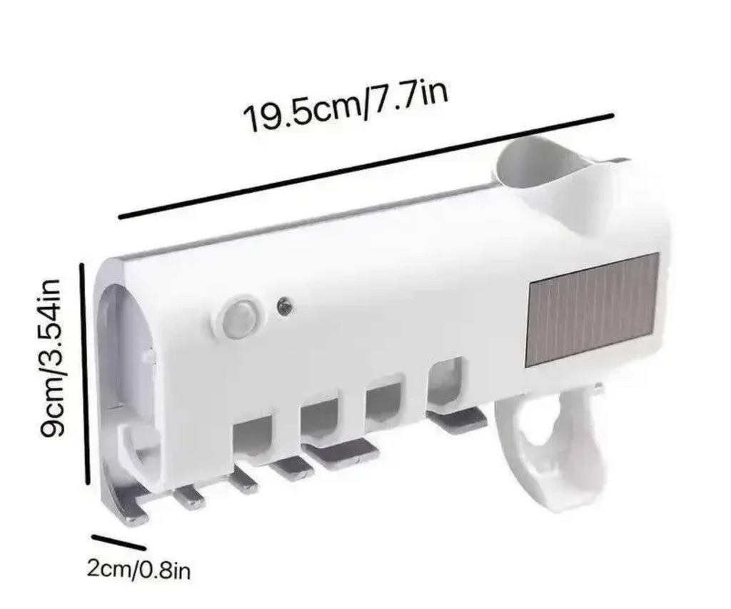 Solar-Powered UV Automatic Toothbrush Sanitizer & Dispenser