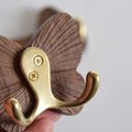 Solid Black Walnut No-Drill Butterfly Wall Hooks (2-Hook)