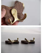 Solid Black Walnut No-Drill Butterfly Wall Hooks (2-Hook)