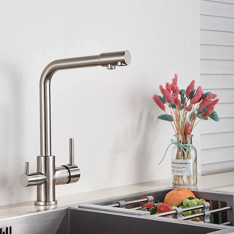 Solid Brass 2-in-1 Filtered Kitchen Faucet (Single-Handle)