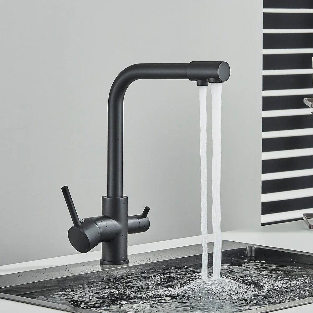 Solid Brass 2-in-1 Filtered Kitchen Faucet (Single-Handle)