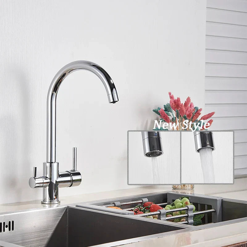 Solid Brass 2-in-1 Filtered Kitchen Faucet (Single-Handle)