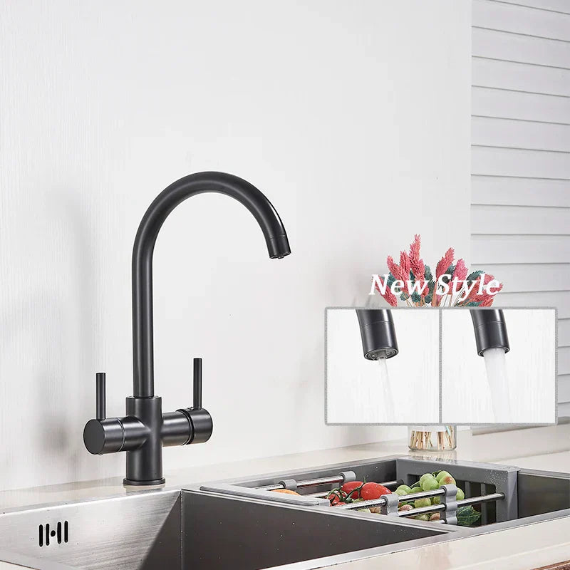 Solid Brass 2-in-1 Filtered Kitchen Faucet (Single-Handle)
