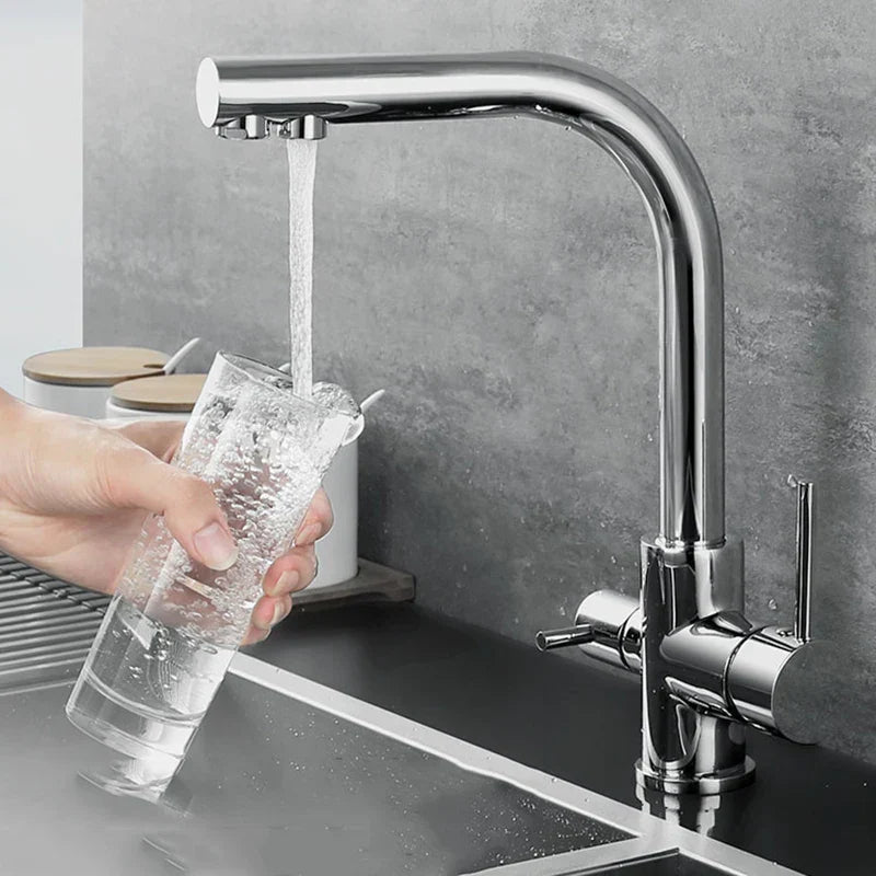 Solid Brass 2-in-1 Filtered Kitchen Faucet (Single-Handle)