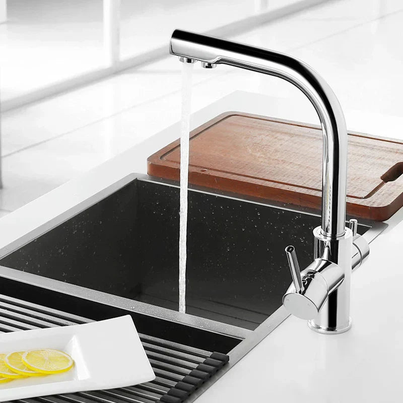 Solid Brass 2-in-1 Filtered Kitchen Faucet (Single-Handle)