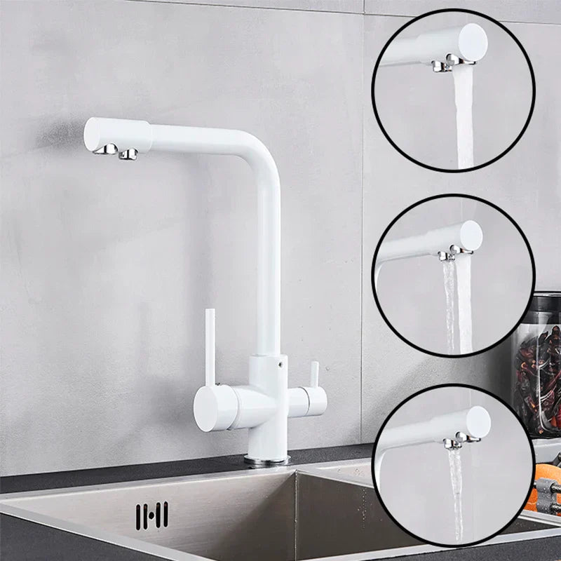 Solid Brass 2-in-1 Filtered Kitchen Faucet (Single-Handle)