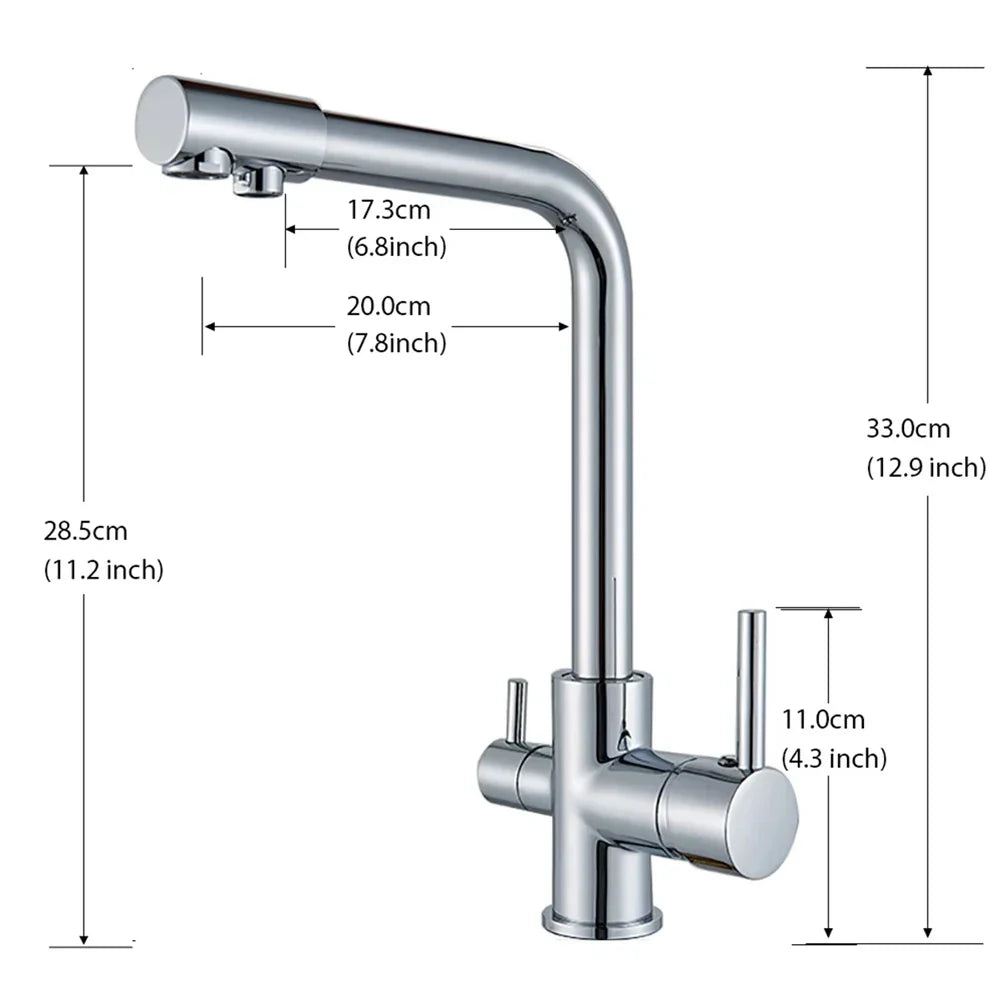 Solid Brass 2-in-1 Filtered Kitchen Faucet (Single-Handle)