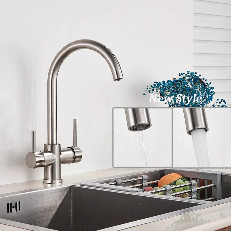 Solid Brass 2-in-1 Filtered Kitchen Faucet (Single-Handle)