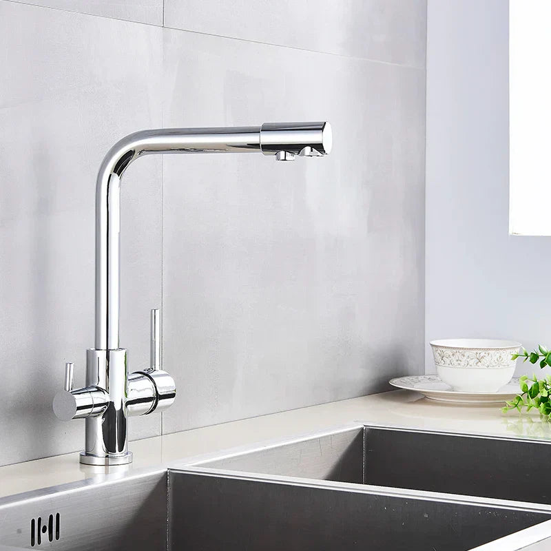 Solid Brass 2-in-1 Filtered Kitchen Faucet (Single-Handle)