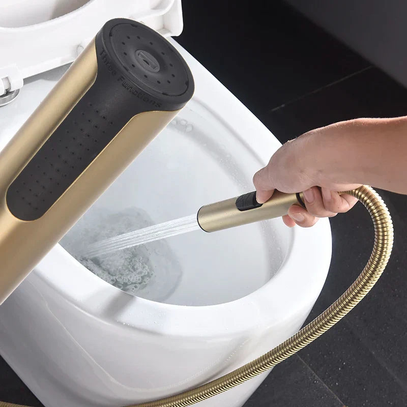 Solid Brass 3-in-1 Wall-Mount Bidet Sprayer (59-Inch Hose)