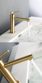 Solid Brass 360° Swivel Drip-Free Bathroom Faucet (Single-Hole Deck Mount)