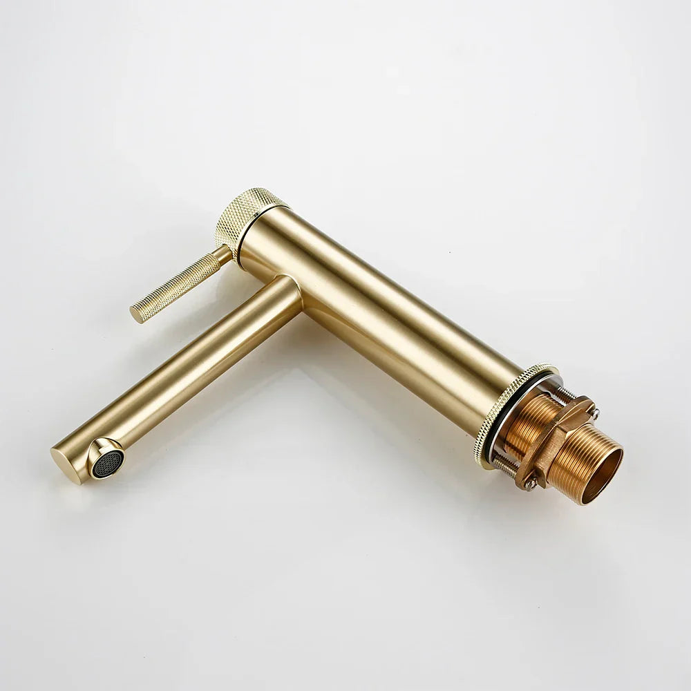 Solid Brass 360° Swivel Drip-Free Bathroom Faucet (Single-Hole Deck Mount)