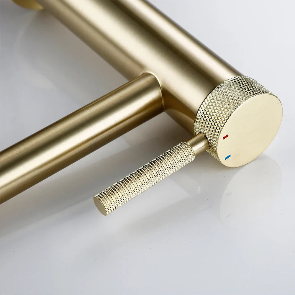 Solid Brass 360° Swivel Drip-Free Bathroom Faucet (Single-Hole Deck Mount)
