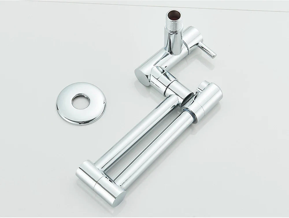 Solid Brass 360° Swivel Wall-Mount Kitchen Faucet
