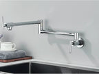 Solid Brass 360° Swivel Wall-Mount Kitchen Faucet