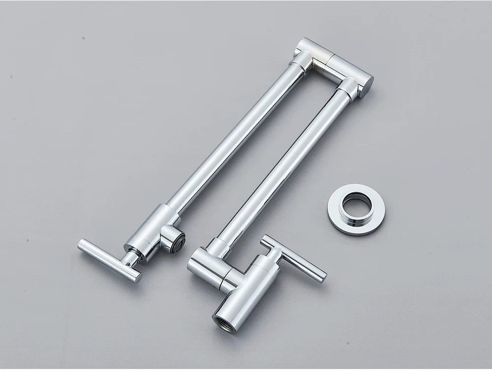 Solid Brass 360° Swivel Wall-Mount Kitchen Faucet