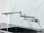 Solid Brass 360° Swivel Wall-Mount Kitchen Faucet
