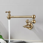 Solid Brass 360° Swivel Wall-Mount Kitchen Faucet