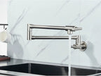 Solid Brass 360° Swivel Wall-Mount Kitchen Faucet