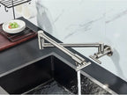 Solid Brass 360° Swivel Wall-Mount Kitchen Faucet
