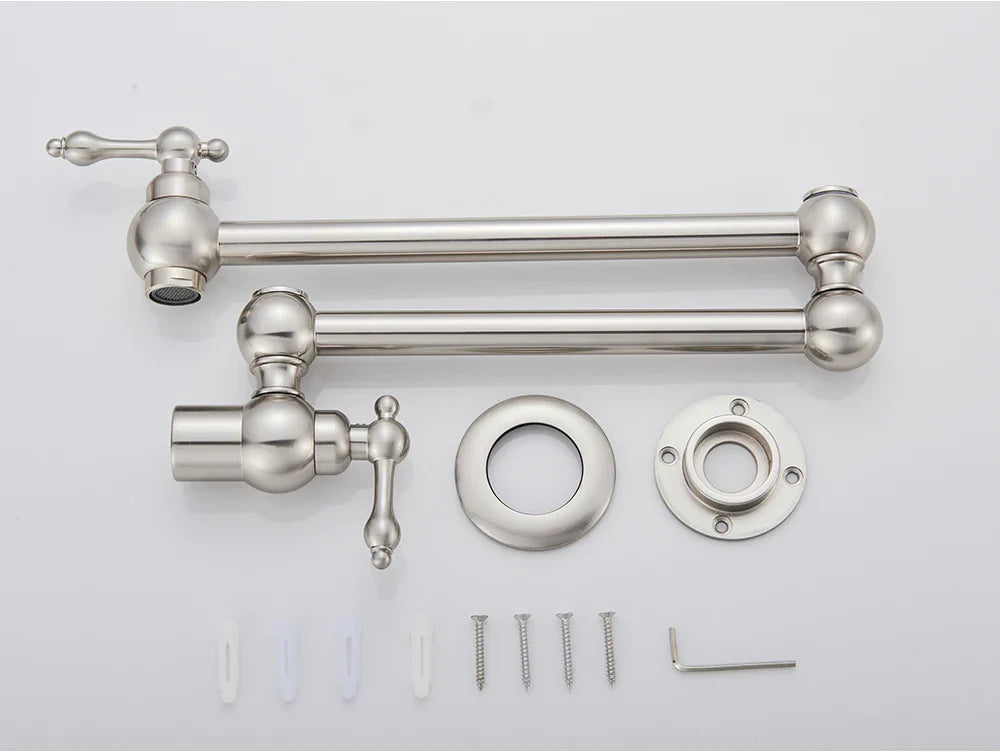 Solid Brass 360° Swivel Wall-Mount Kitchen Faucet