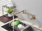Solid Brass 360° Swivel Wall-Mount Kitchen Faucet