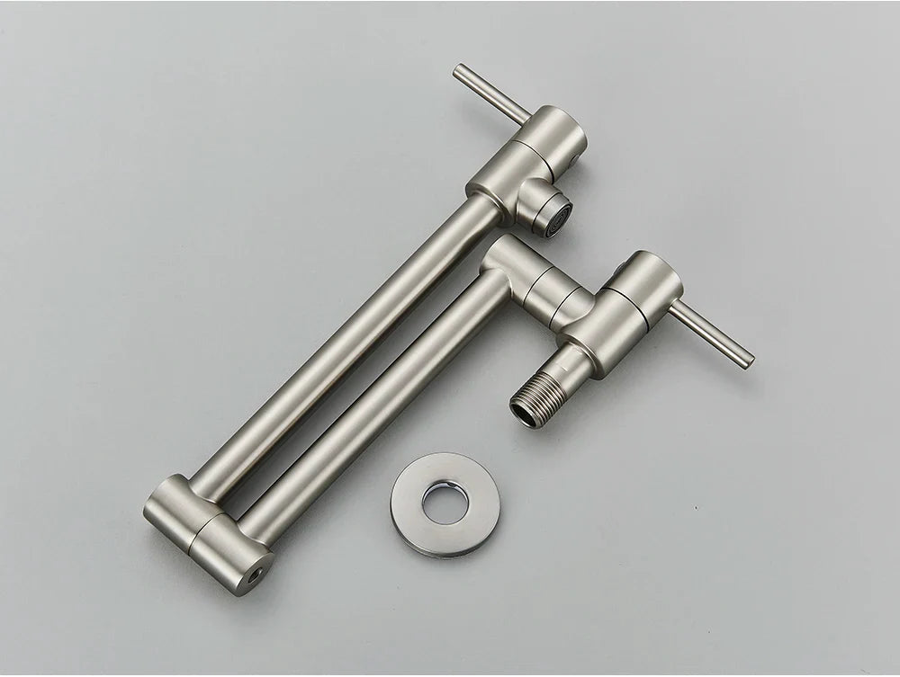 Solid Brass 360° Swivel Wall-Mount Kitchen Faucet