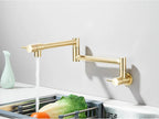 Solid Brass 360° Swivel Wall-Mount Kitchen Faucet