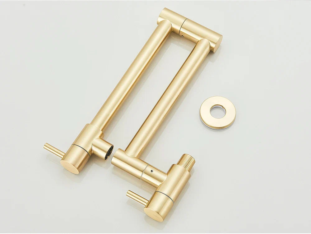 Solid Brass 360° Swivel Wall-Mount Kitchen Faucet