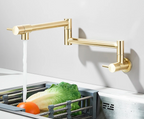 Solid Brass 360° Swivel Wall-Mount Kitchen Faucet