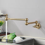 Solid Brass 360° Swivel Wall-Mount Kitchen Faucet