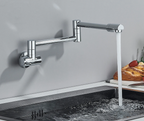 Solid Brass 360° Swivel Wall-Mount Kitchen Faucet