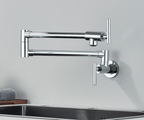 Solid Brass 360° Swivel Wall-Mount Kitchen Faucet
