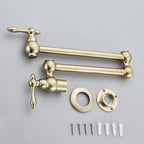 Solid Brass 360° Swivel Wall-Mount Kitchen Faucet